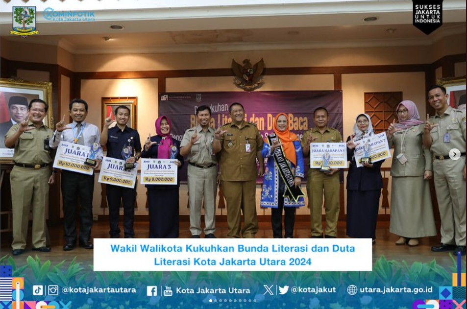 Pengukuhan Bunda Literasi Dan Duta Baca Jakarta Utara Tahun 2024