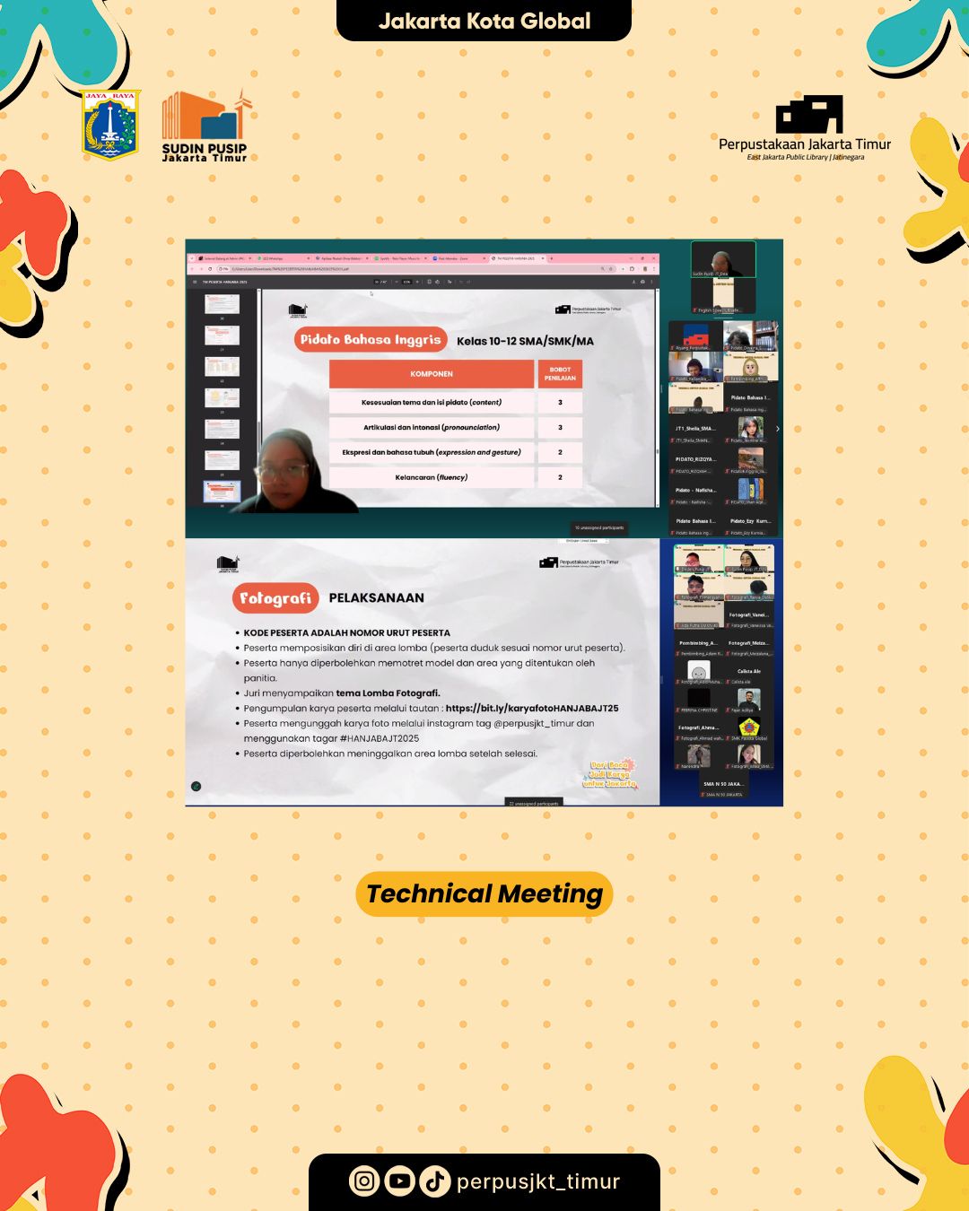 Technical Meeting Lomba Literasi Berjenjang HANJABA Tahun 2025 Tingkat Kota Administrasi Jakarta Timur