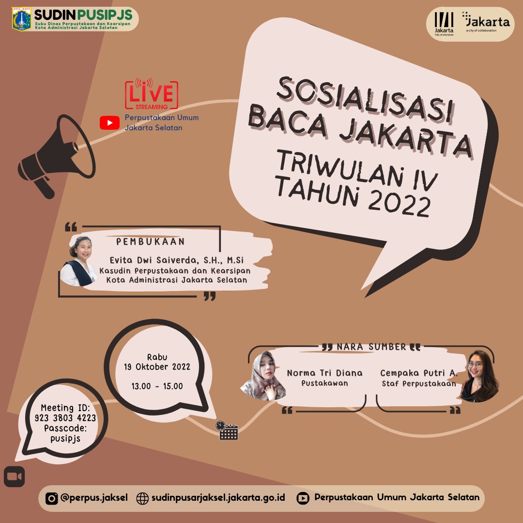 Sosialisasi Kegiatan Baca Jakarta Triwulan IV