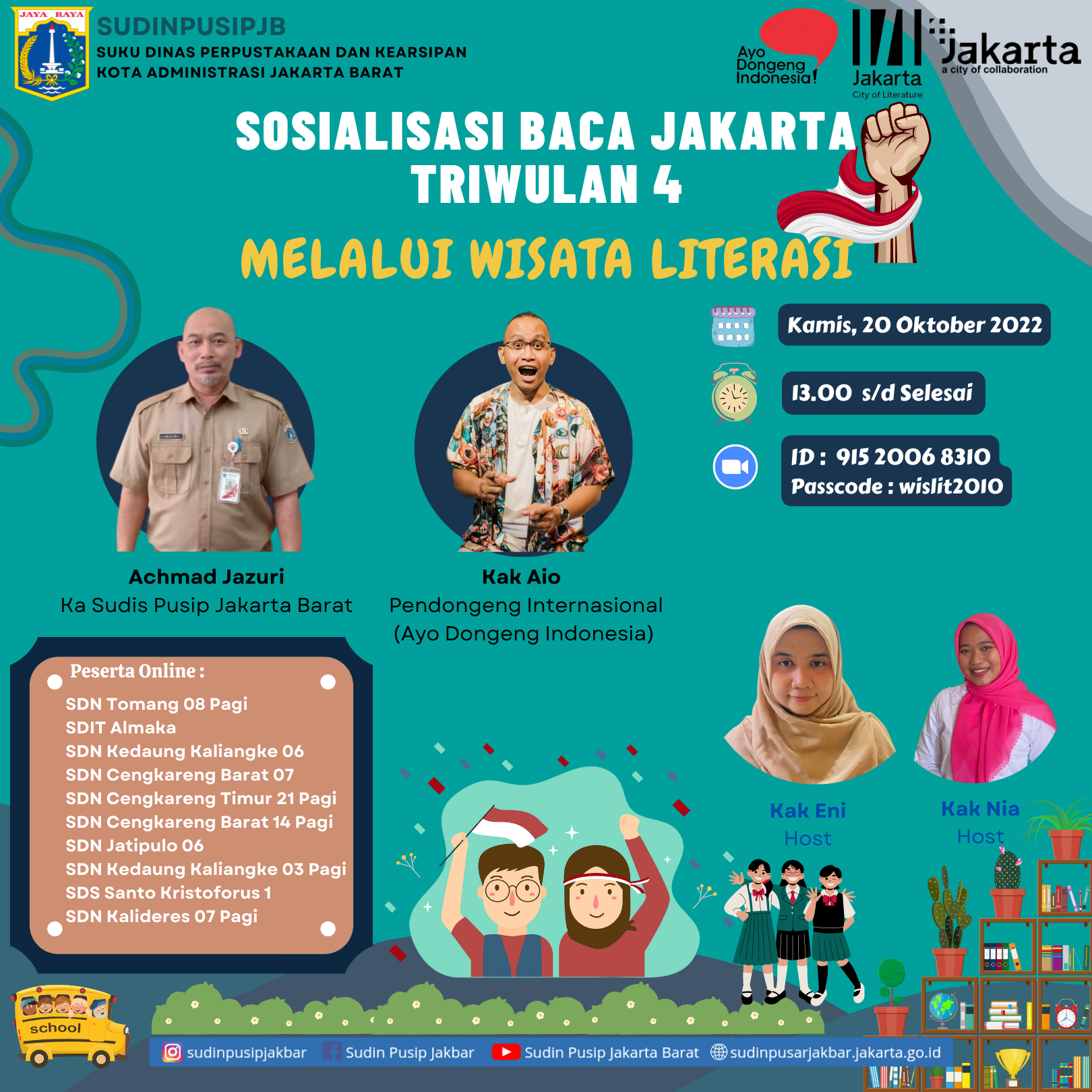 Sosialisasi Baca Jakarta Triwulan 4 Melalui Wisata Literasi Virtual