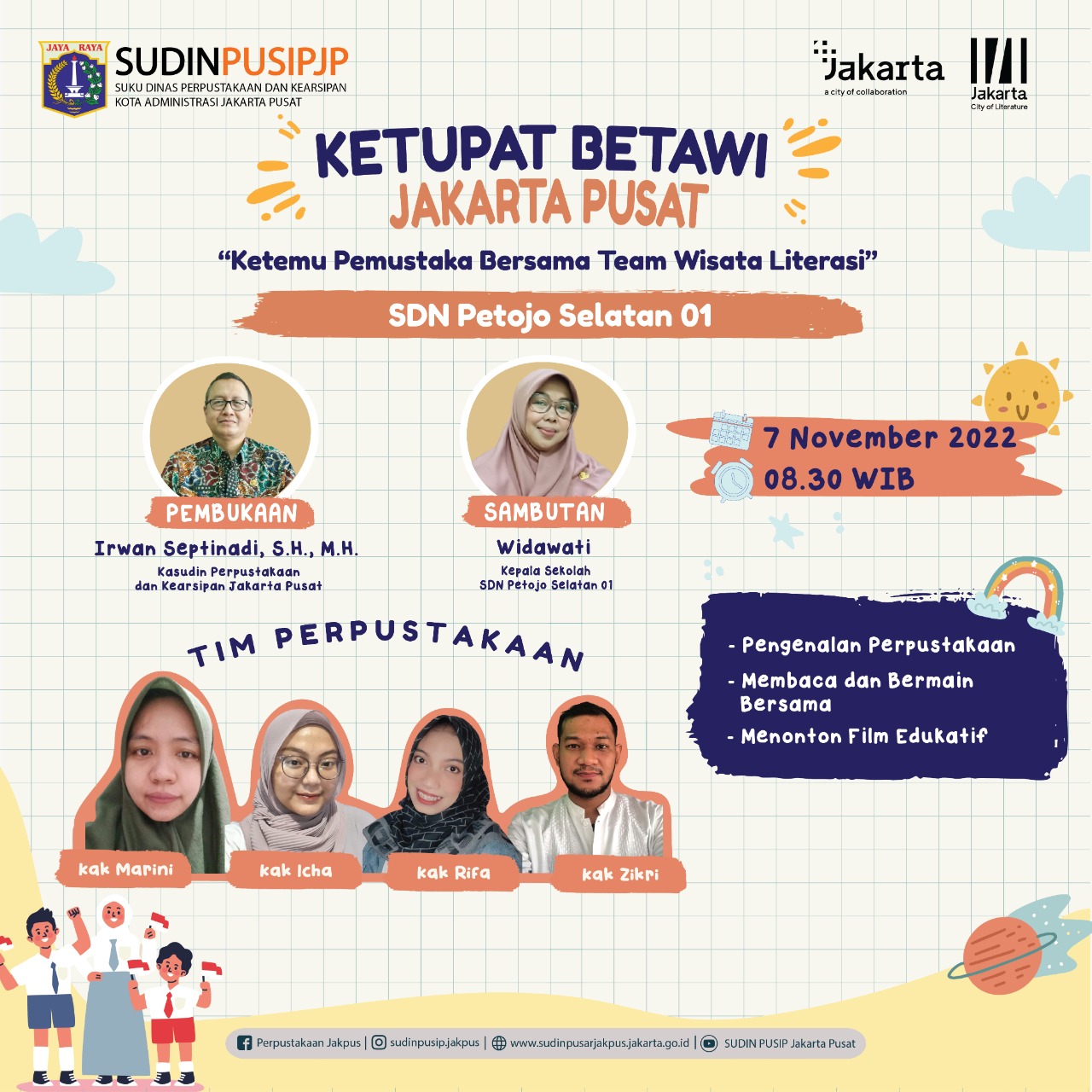 KETUPAT BETAWI : Ketemu Pemustaka Bareng Team Wisata Literasi SDN Petojo Selatan 01