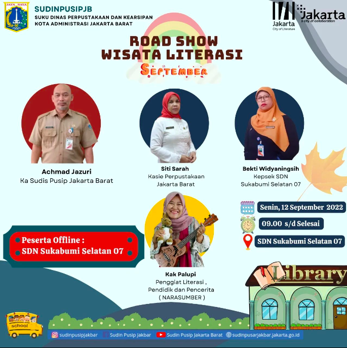 Road Show Wisata Literasi Ke SDN Sukabumi Selatan 07 Pagi