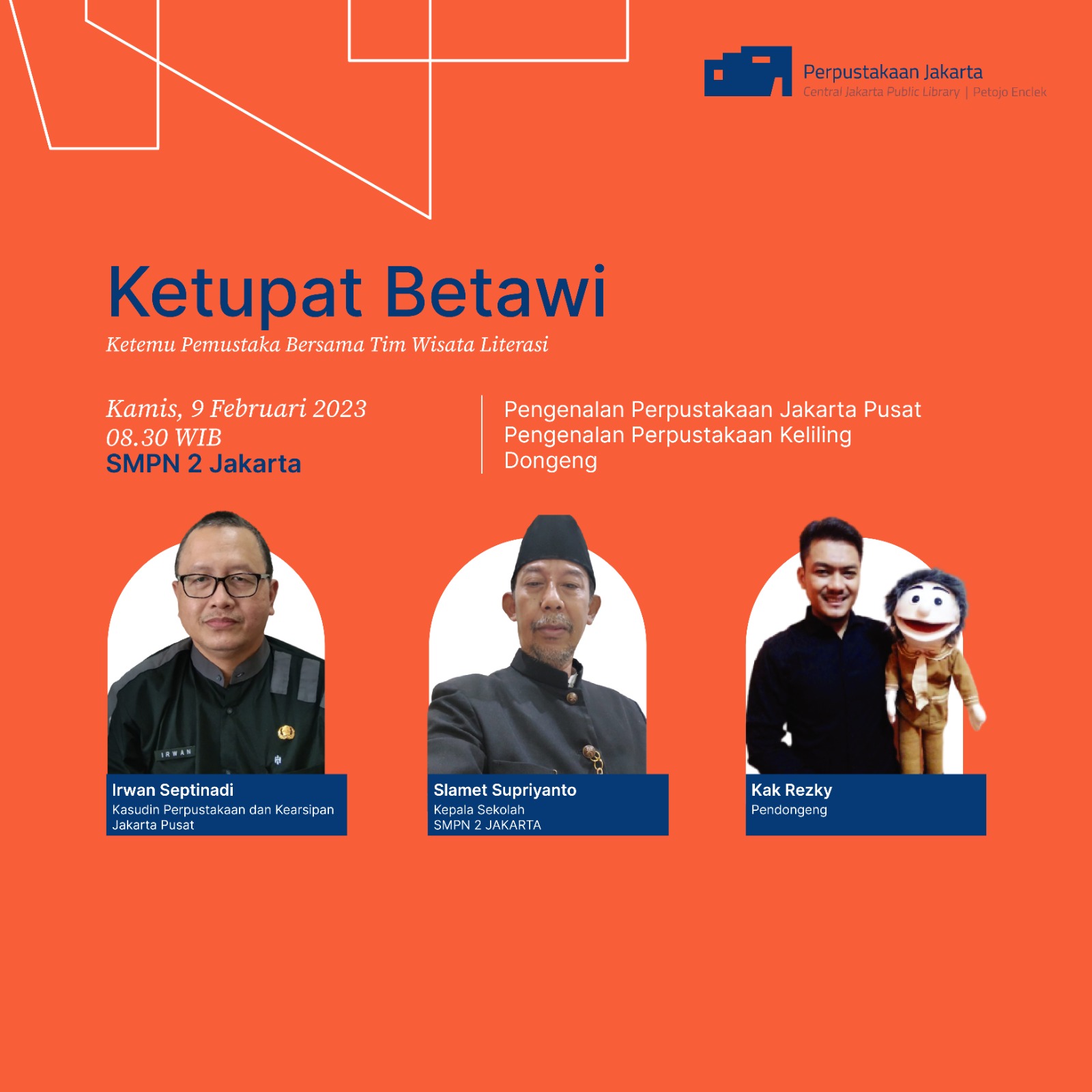 KETUPAT BETAWI : Ketemu Pemustaka Bareng Team Wisata Literasi Di SMPN 2 Jakarta