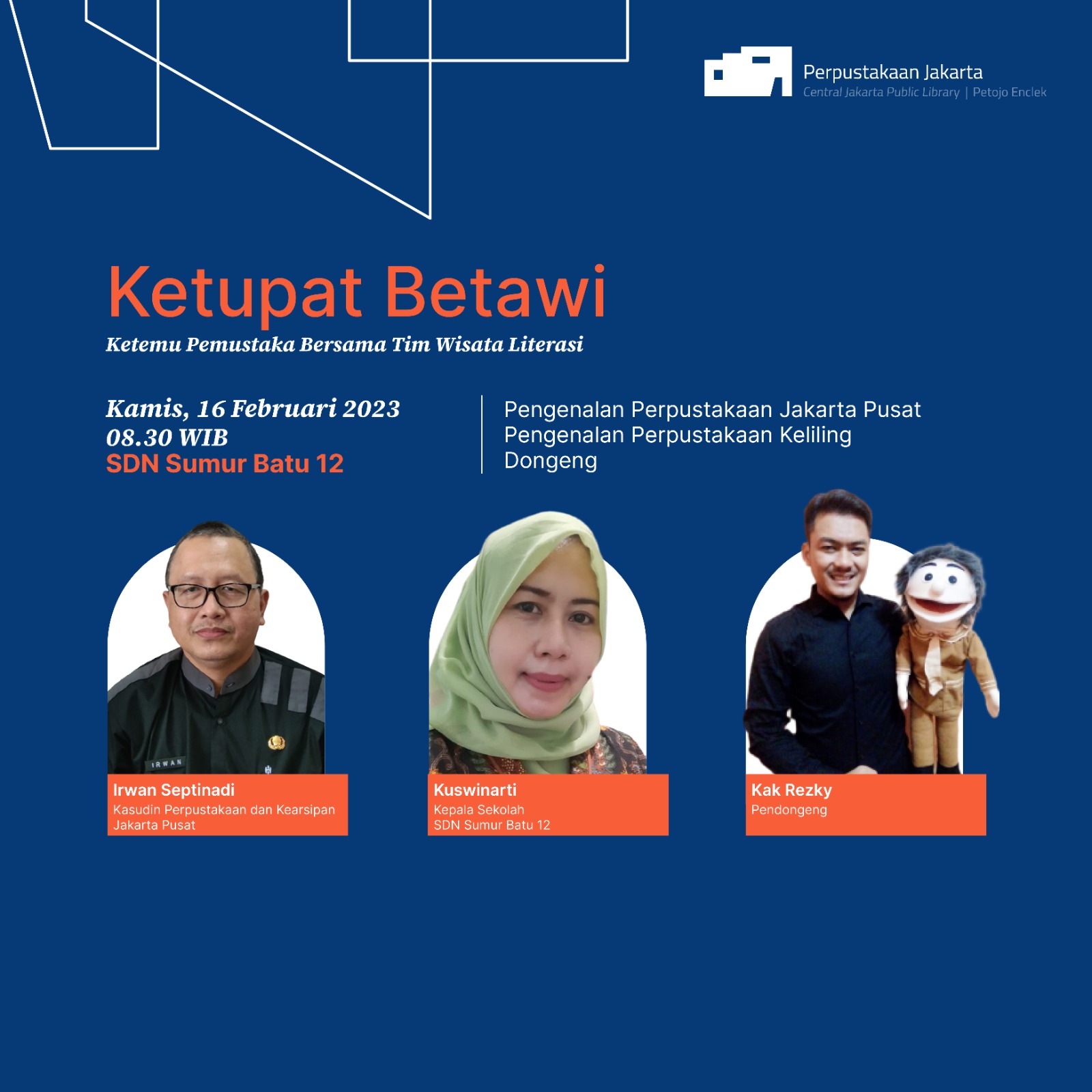 KETUPAT BETAWI : Ketemu Pemustaka Bareng Team Wisata Literasi Di SDN Sumur Batu 12