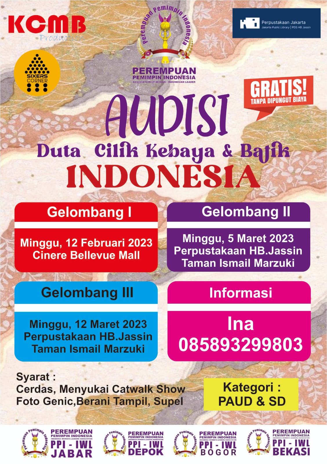 Audisi Duta Cilik Kebaya & Batik Indonesia