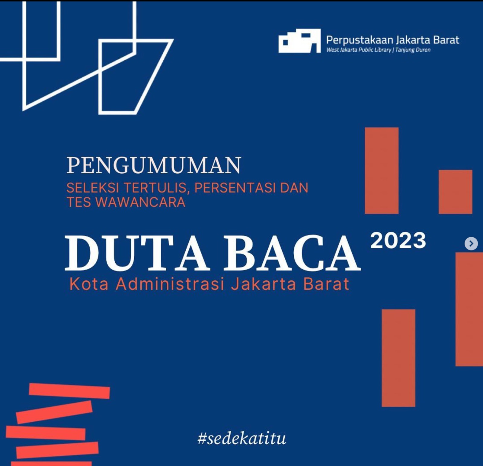 Duta Baca Kota Administrasi Jakarta Barat Tahun 2023