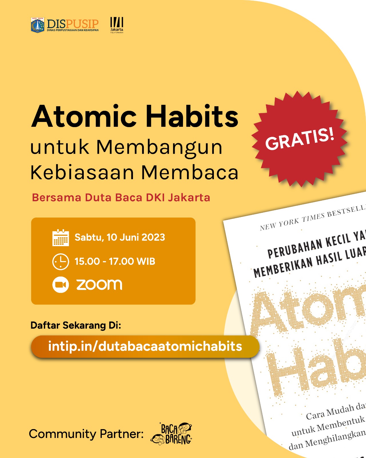 Atomic Habits Untuk Membangun Kebiasaan Baca Bersama Duta Baca DKI Jakarta