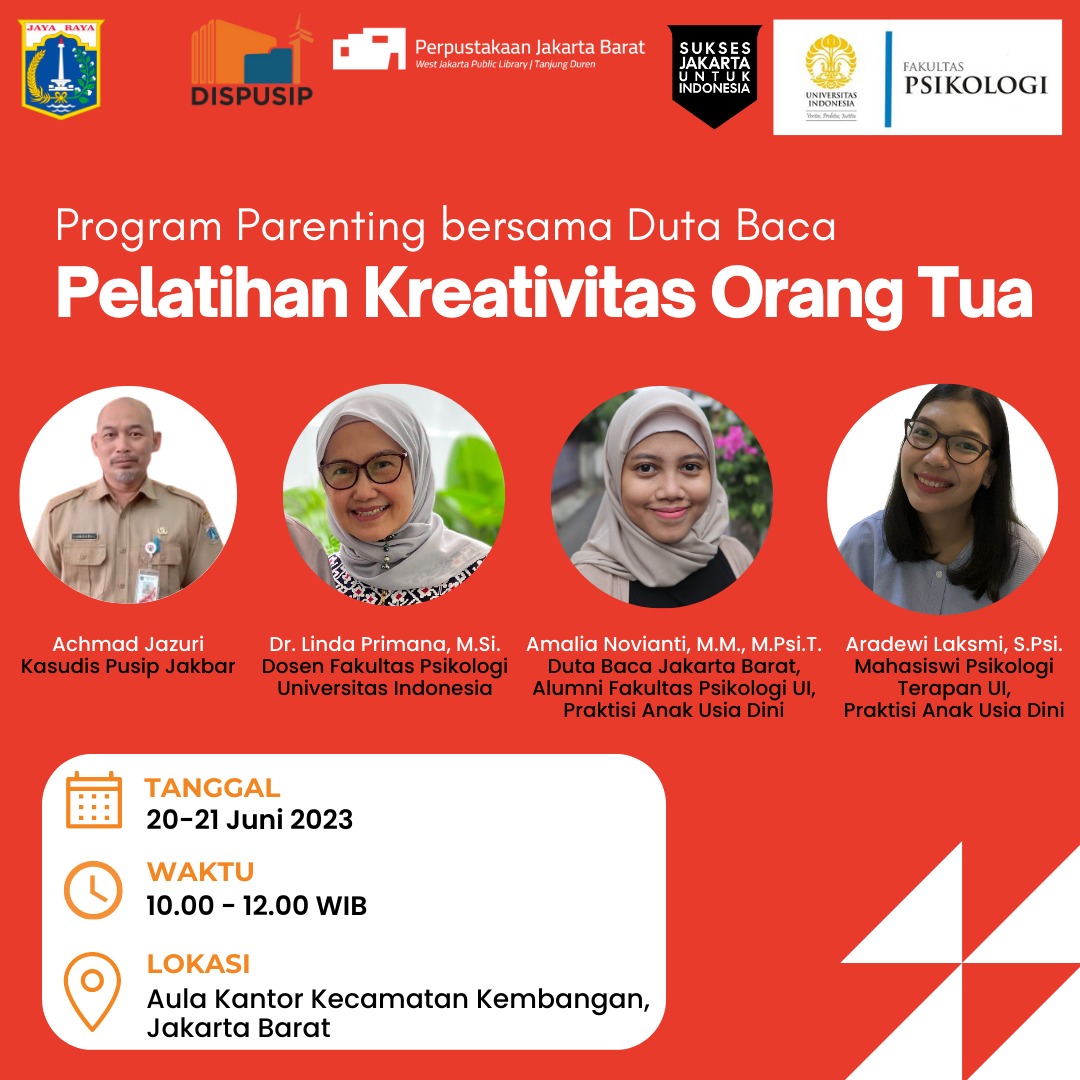 Pelatihan Kreatifitas Orang Tua (Program Parenting Bersama Duta Baca Jakarta Barat)