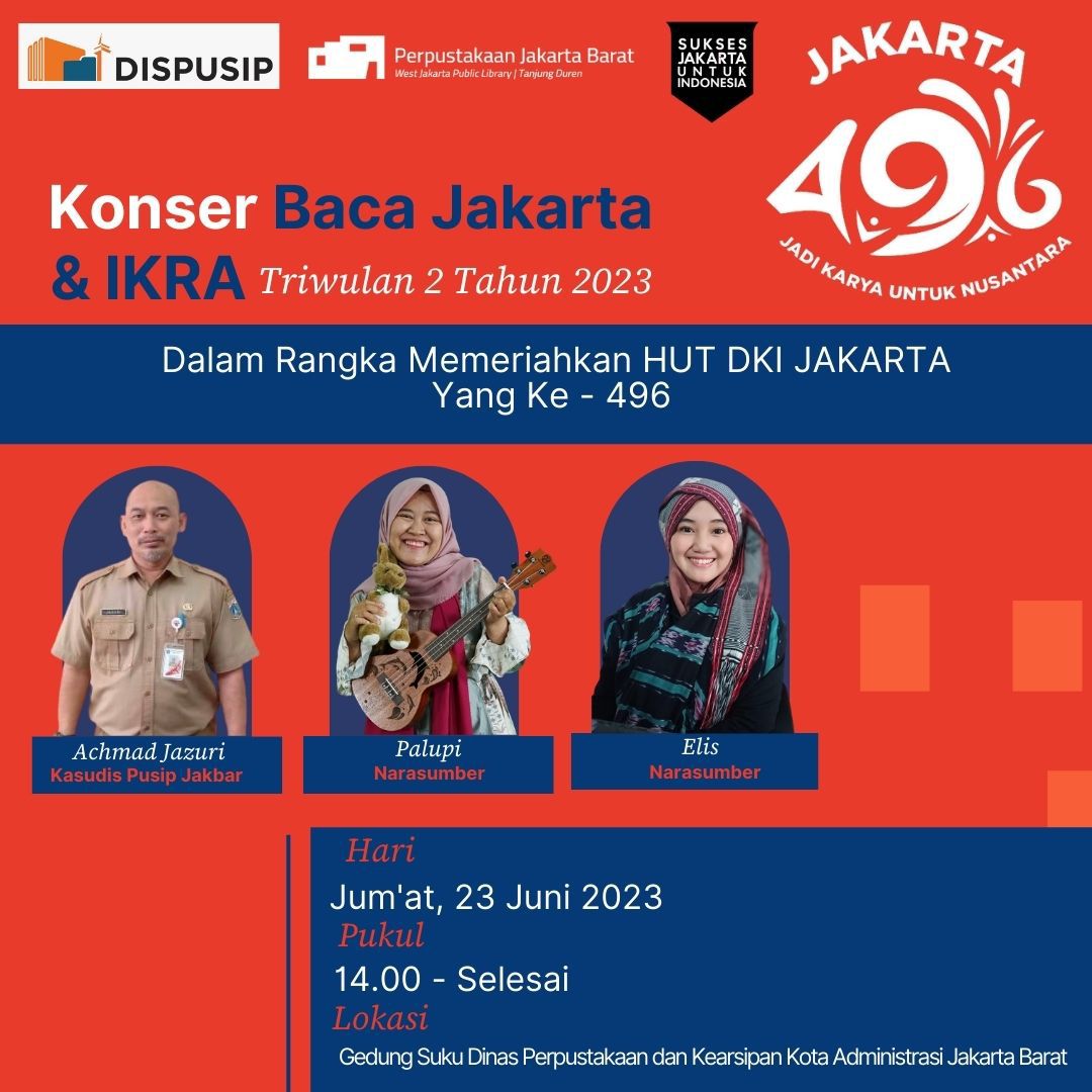 Konser Baca Jakarta Dan Inisiatif Keluarga Ringkas Aksara (IKRA) Triwulan 2 Tahun 2023