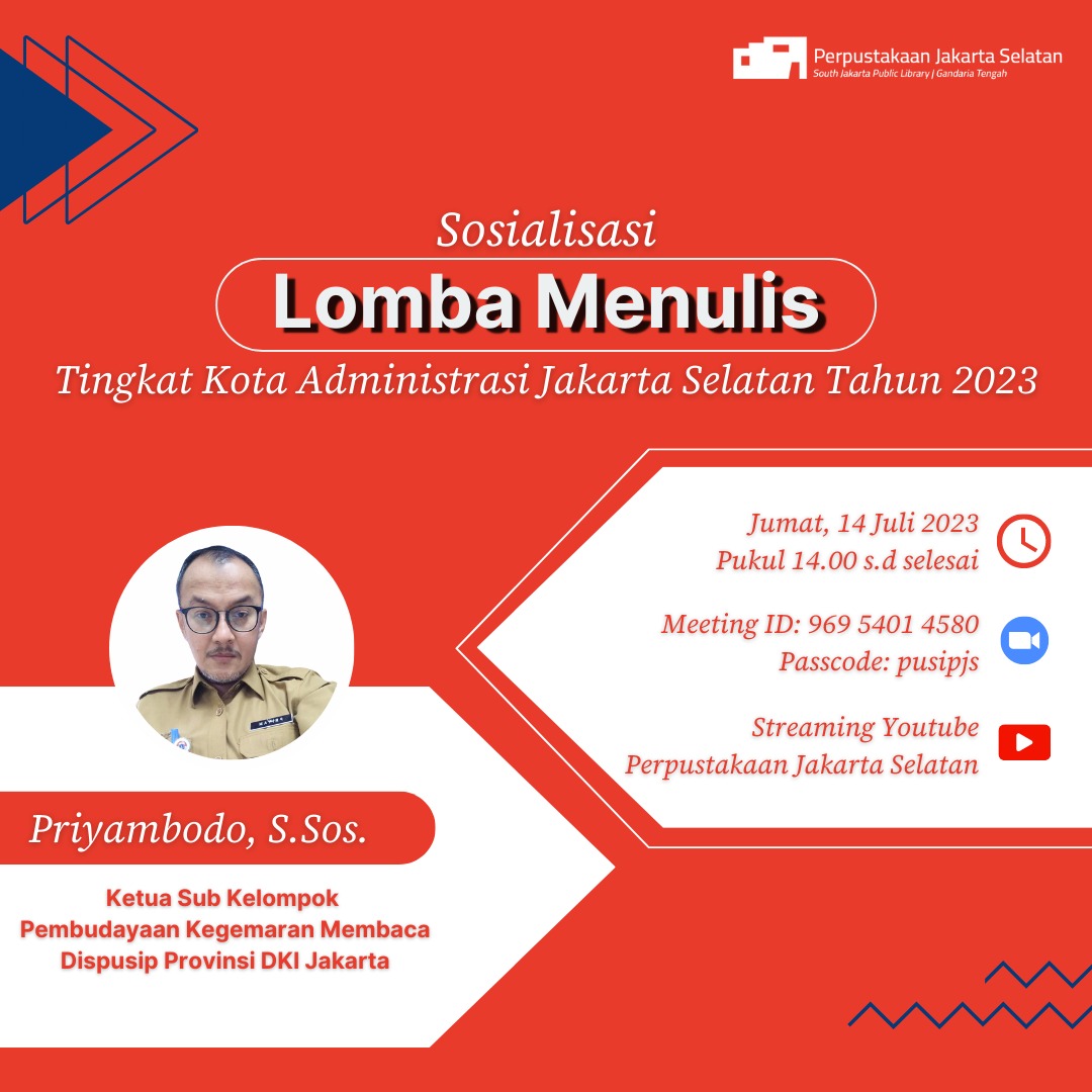 Sosialisasi Lomba Menulis Kota Administrasi Jakarta Selatan Tahun 2023