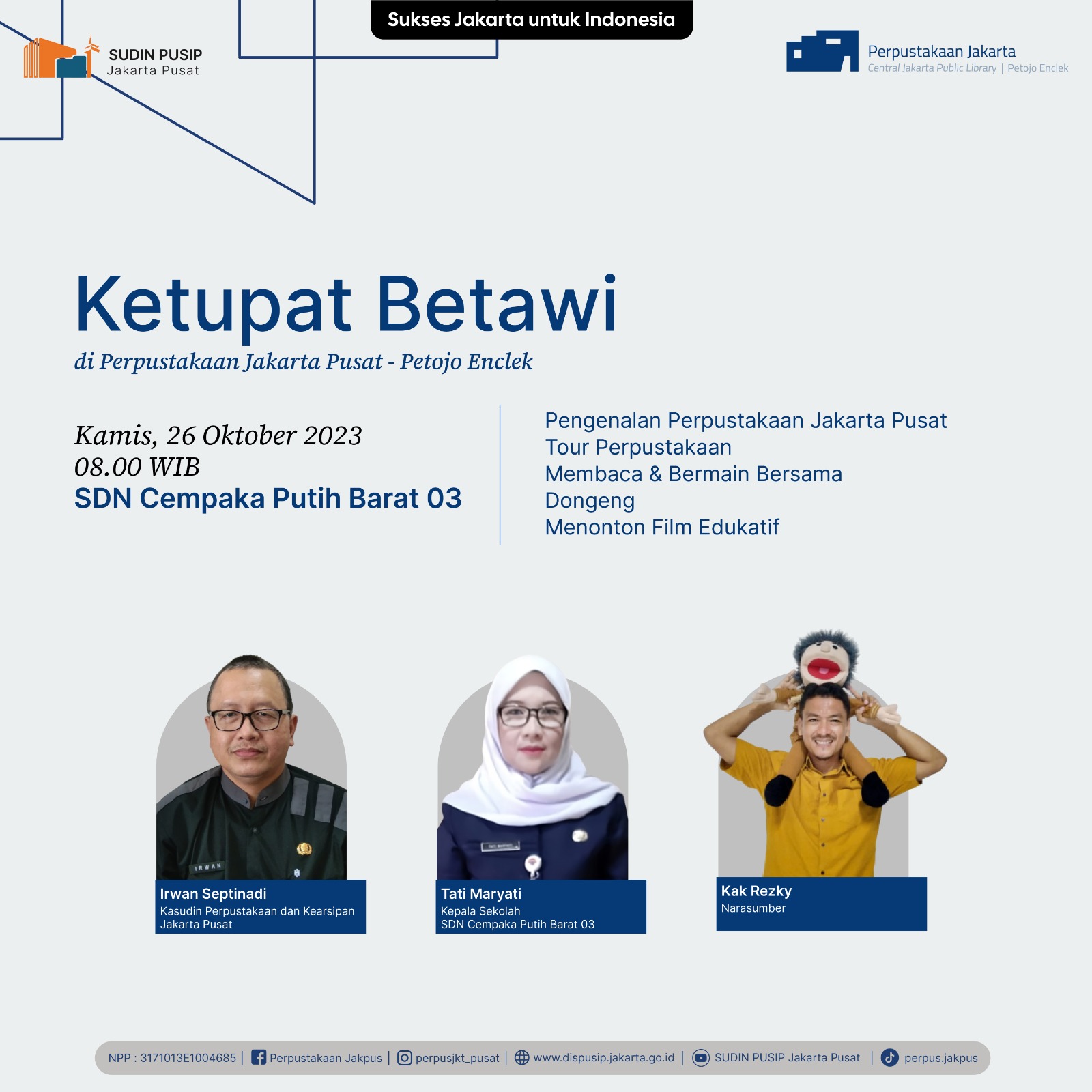 Ketupat Betawi Di Perpustakaan Jakarta Pusat - Petojo Enclek Bersama SDN Cempaka Putih Barat 03