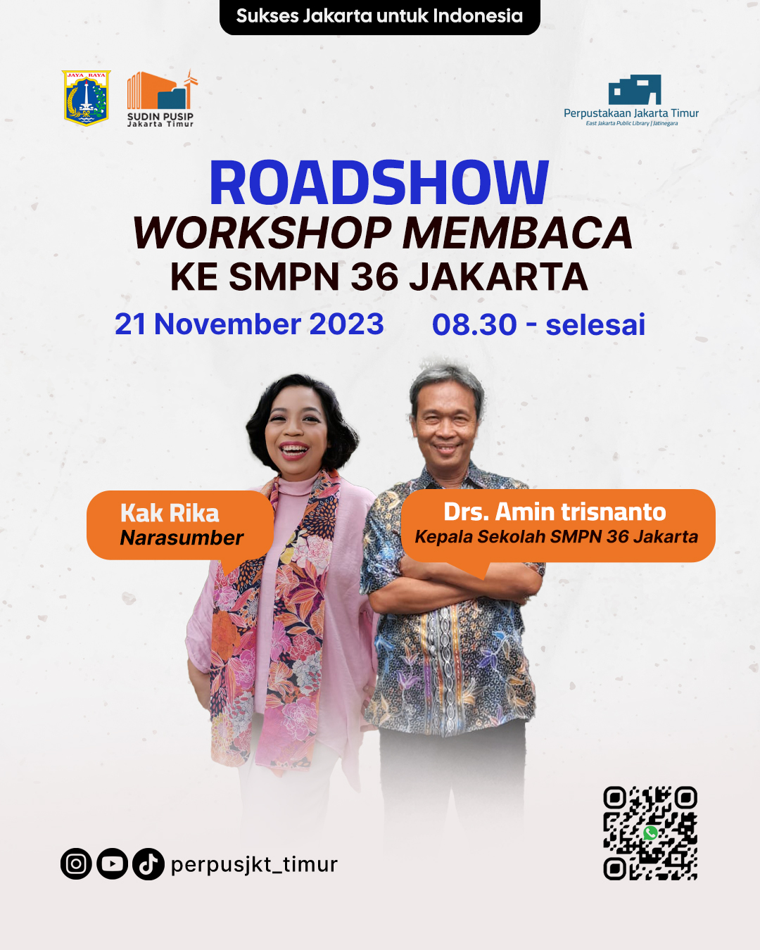 Roadshow Workshop Membaca Di SMP Negeri 36 Jakarta