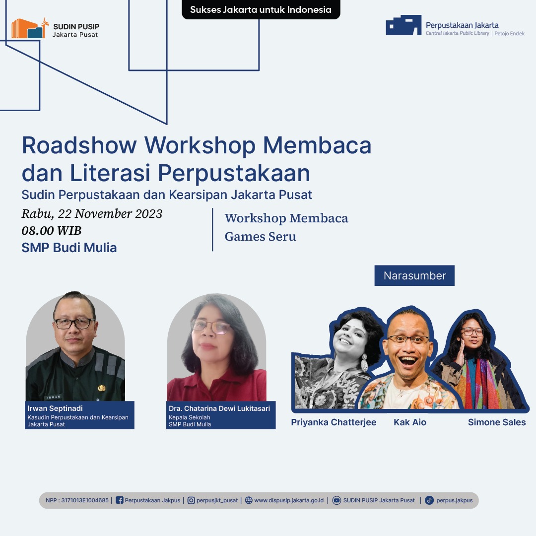 Roadshow Workshop Membaca Dan Literasi Perpustakaan Di SMP Budi Mulia