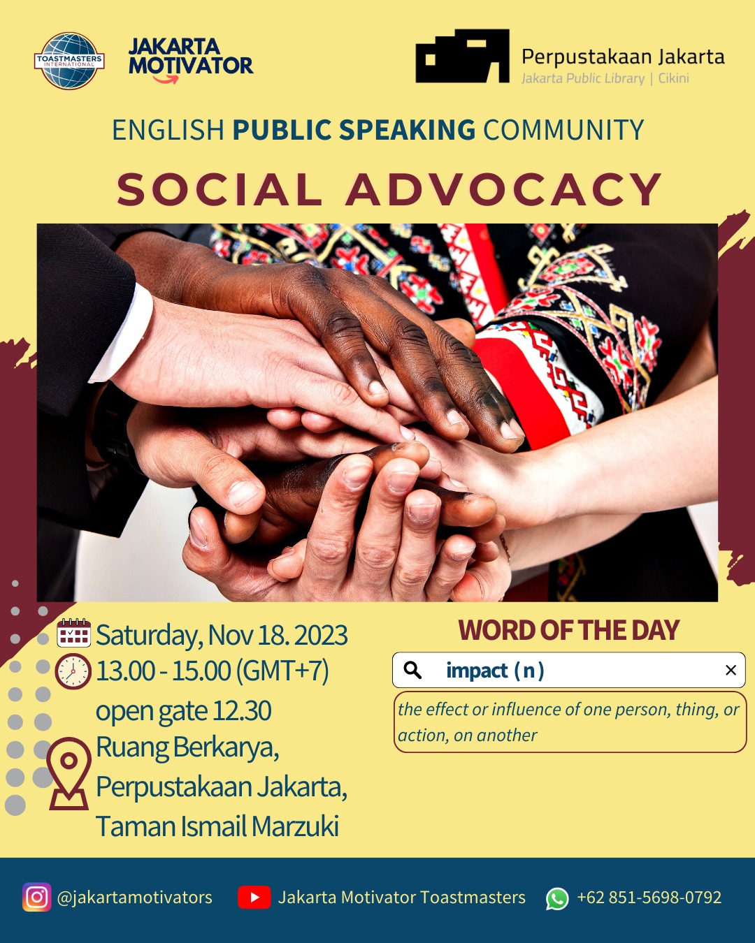 Public Speaking By Jakarta Motivator Toastmaster "Social Advocacy"
