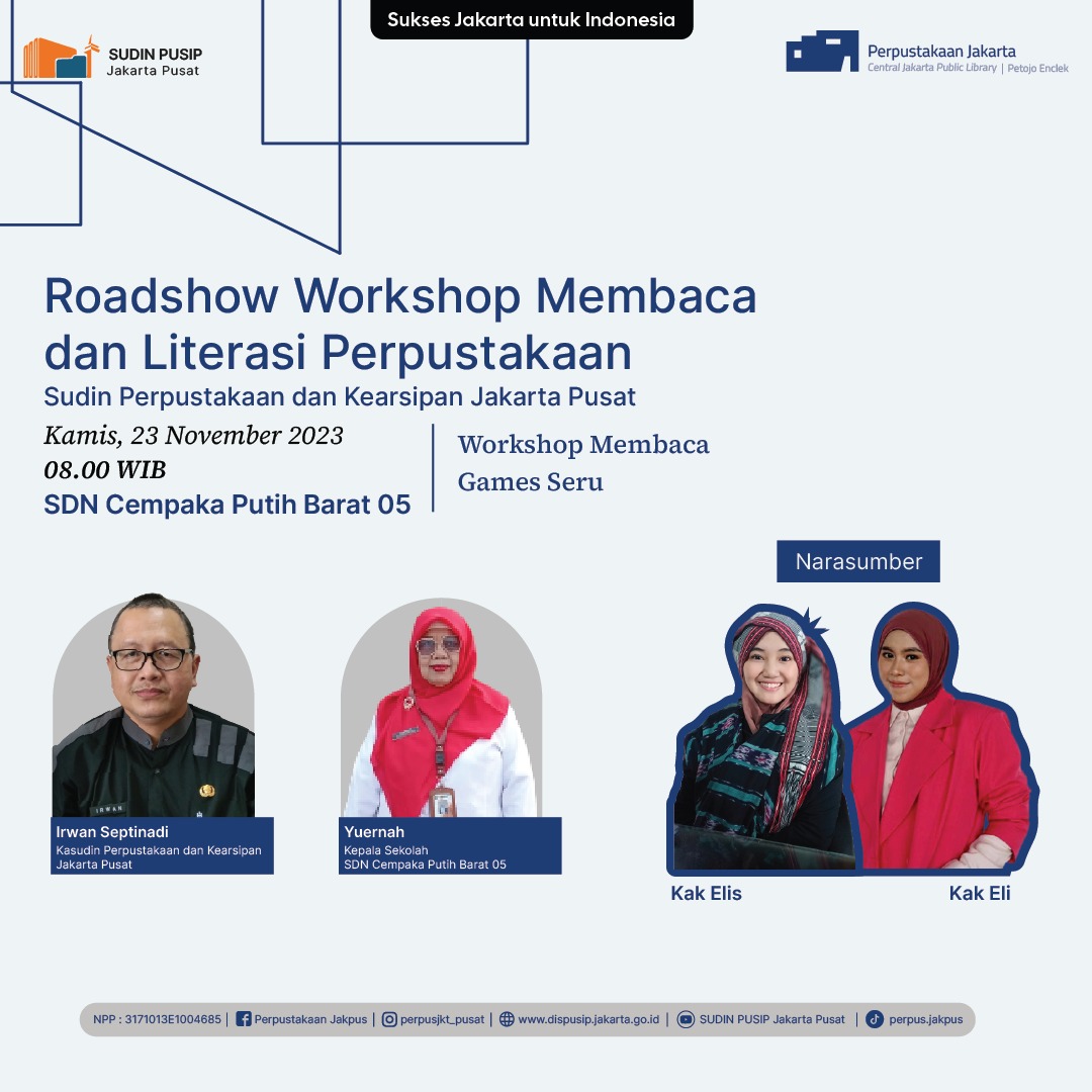 Roadshow Workshop Membaca Dan Literasi Perpustakaan SDN Cempaka Putih Barat 05