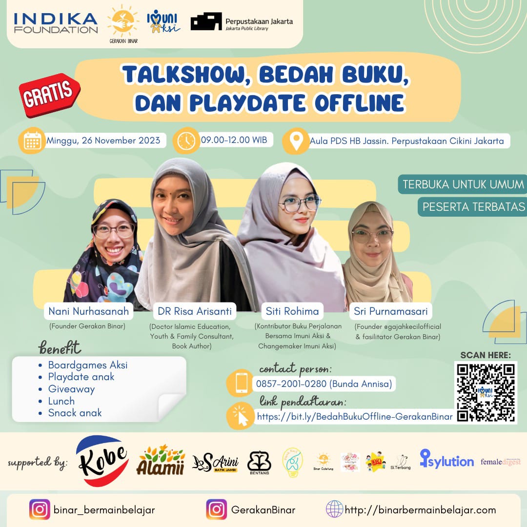 Talkshow, Bedah Buku Dan Playdate Offline