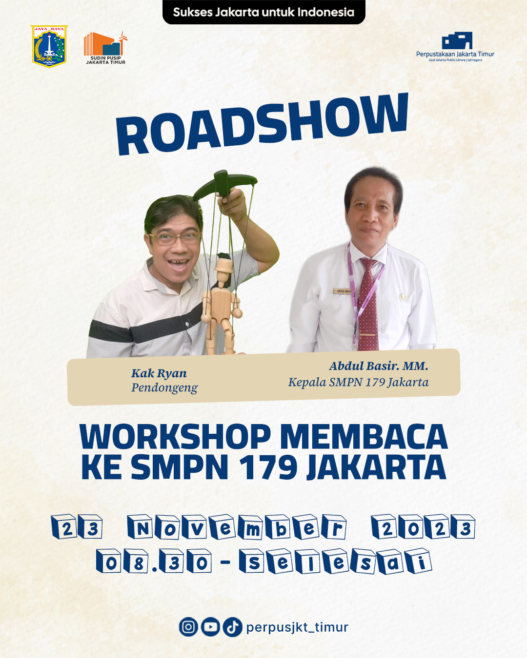 Roadshow Workshop Membaca Di SMP Negeri 179 Jakarta