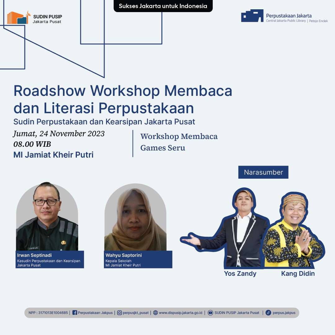 Roadshow Workshop Membaca Dan Literasi Peprustakaan MI Jamiat Kheir Putri