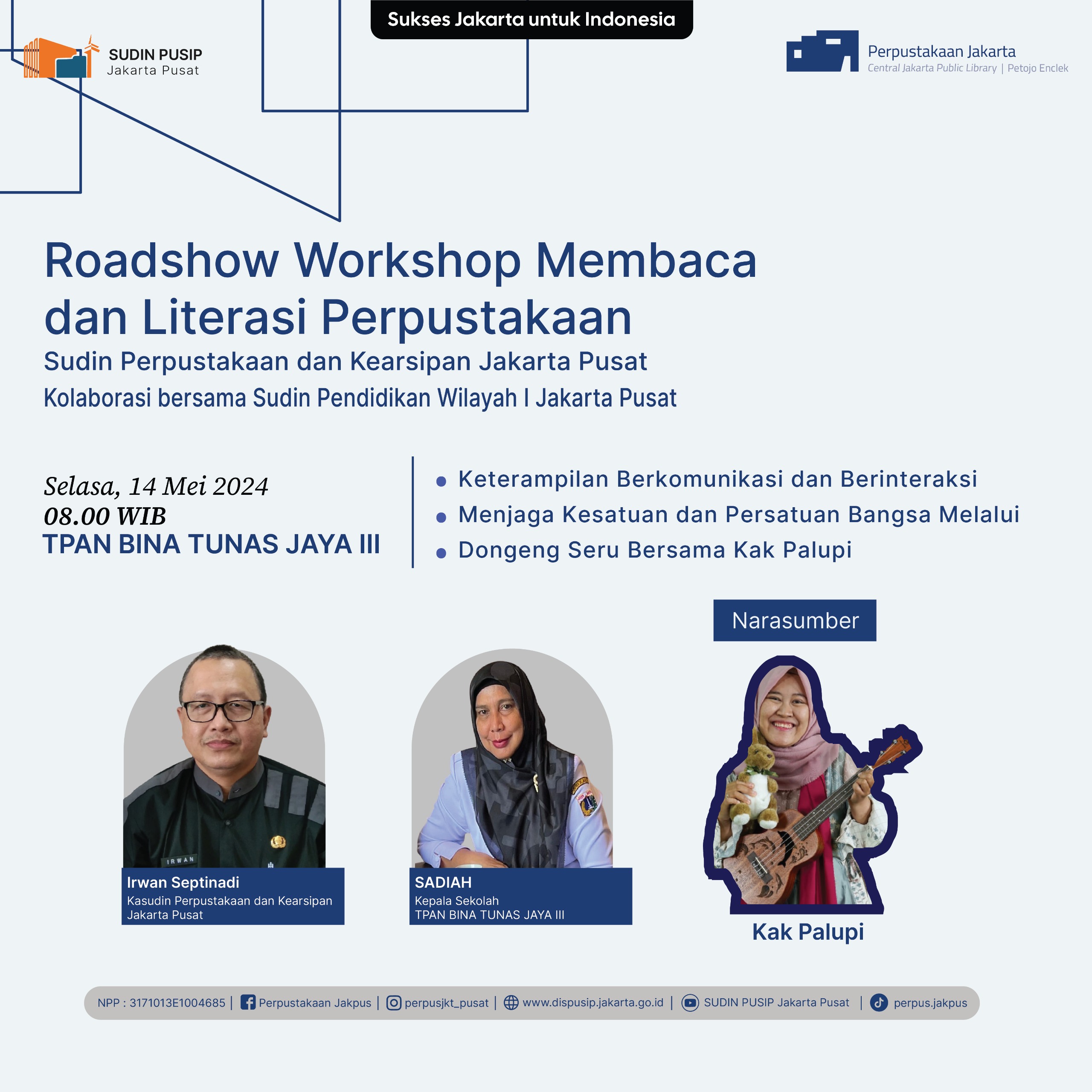 Roadshow Workshop Membaca Dan Literasi Perpustakaan Di TPAN Bina Tunas Jaya III