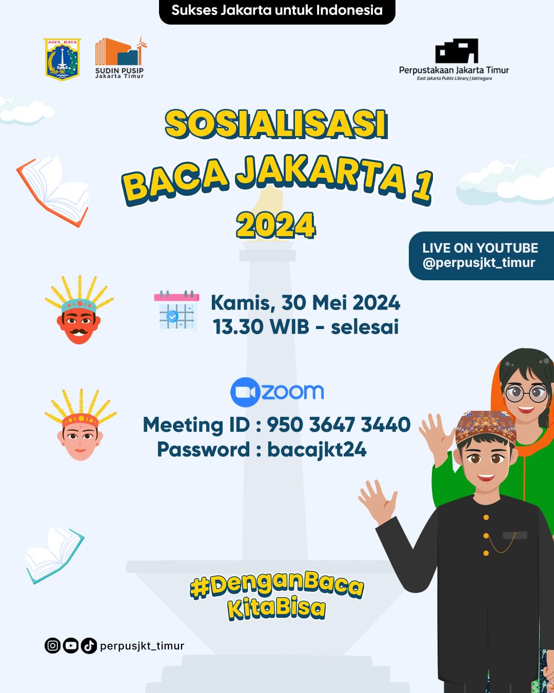 Sosialisasi Baca Jakarta 1 Tahun 2024 Tingkat Kota Administrasi Jakarta Timur