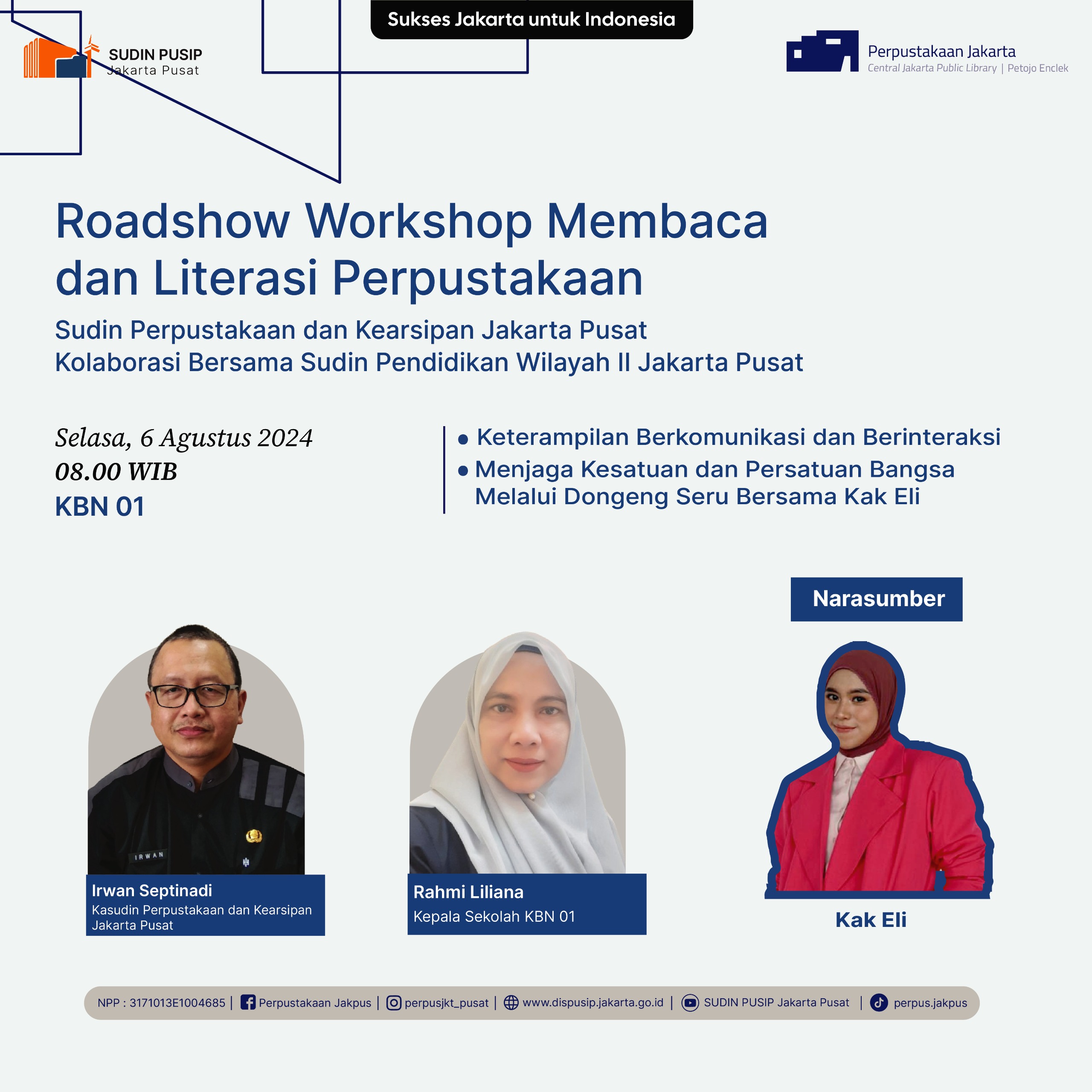 Roadshow Workshop Membaca Dan Literasi Perpustakaan Di KBN 01