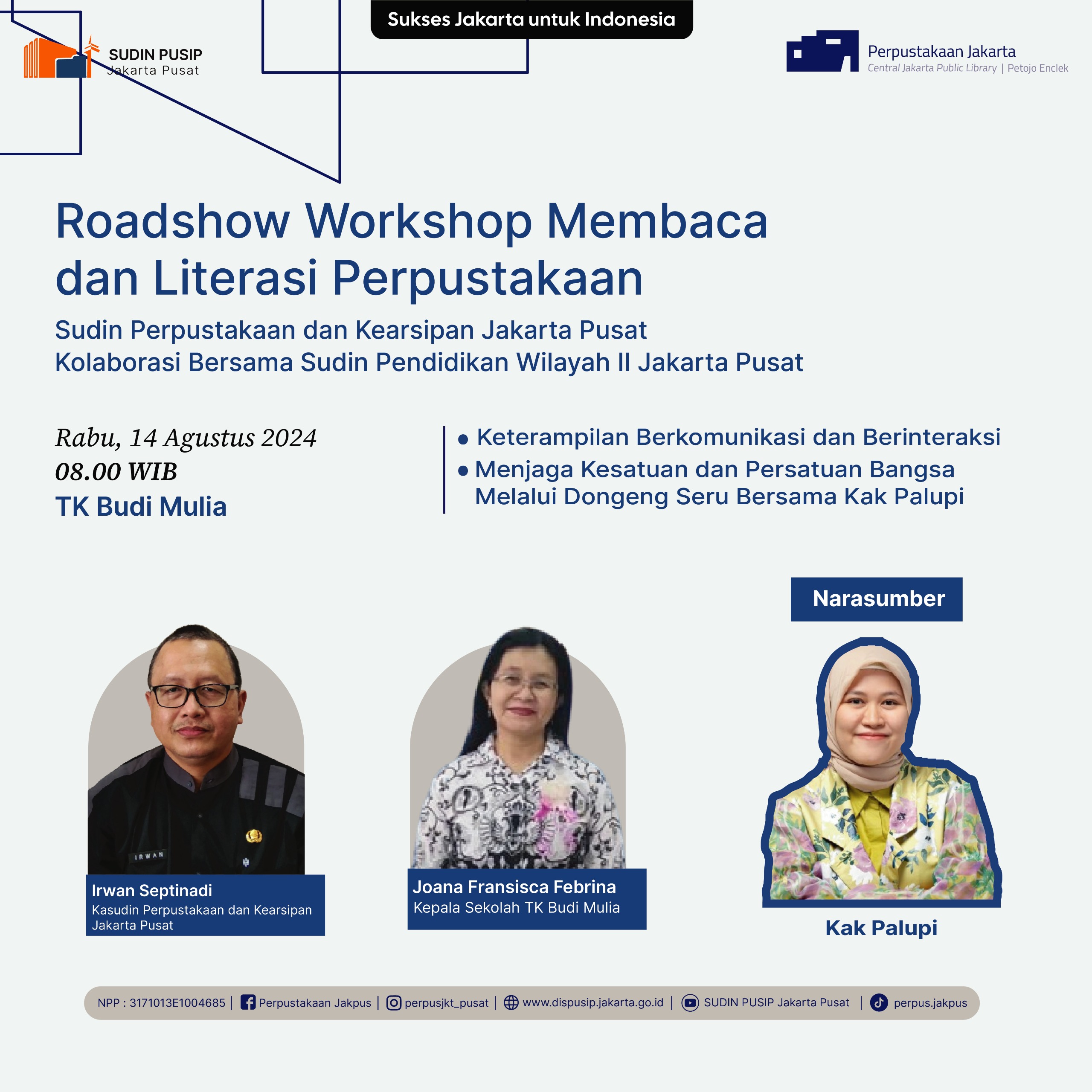 Roadshow Workshop Dan Literasi Perpustakaan Di TK Budi Mulia