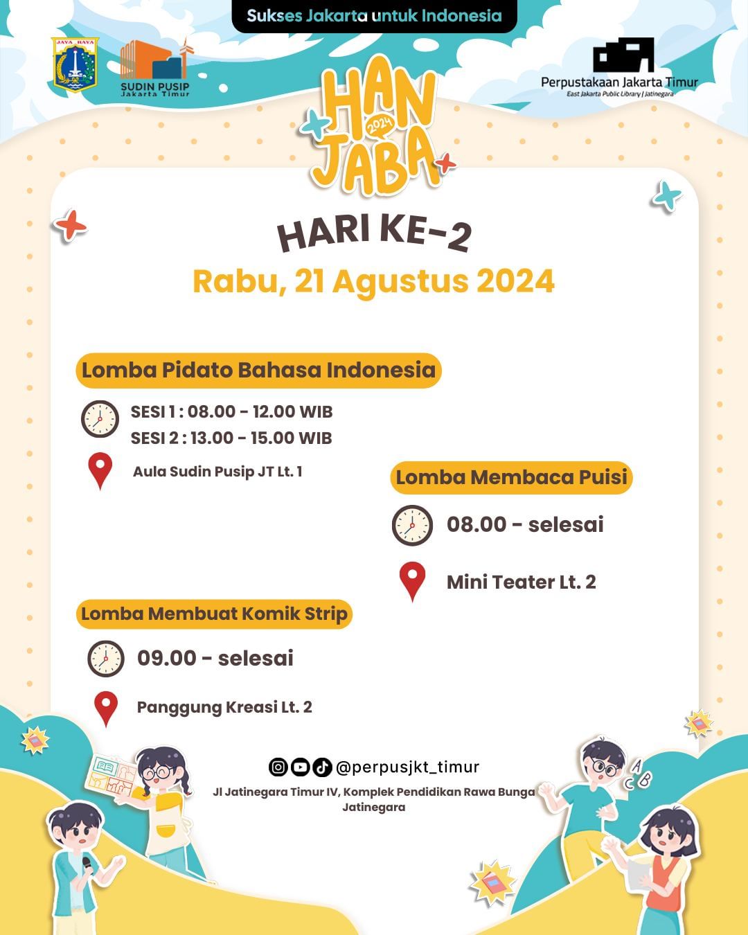 Hari Anak Jakarta Membaca (HANJABA) Tingkat Kota Administrasi Jakarta Timur Tahun 2024