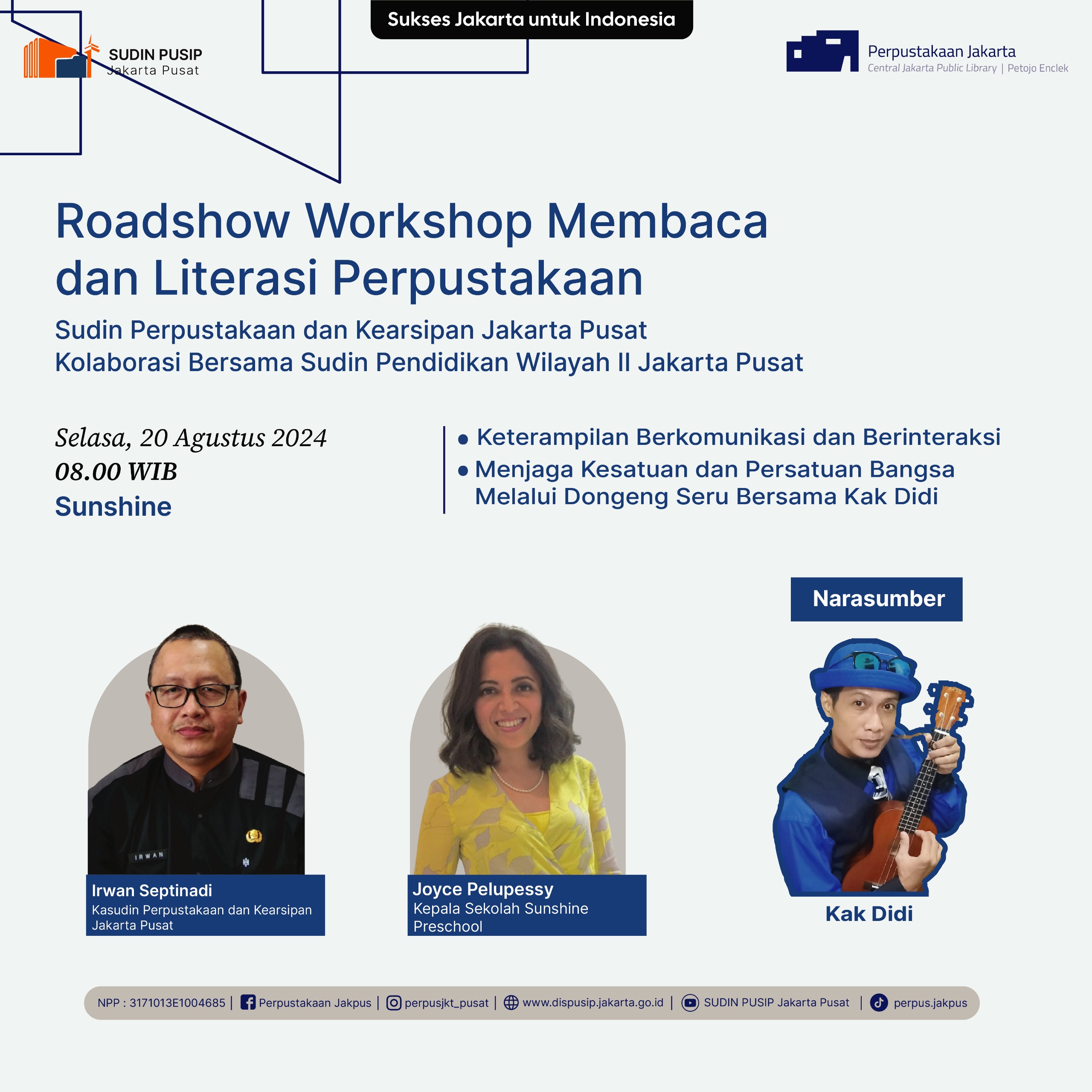 Roadshow Workshop Membaca Dan Literasi Perpustakaan Di Sunshine Preschool