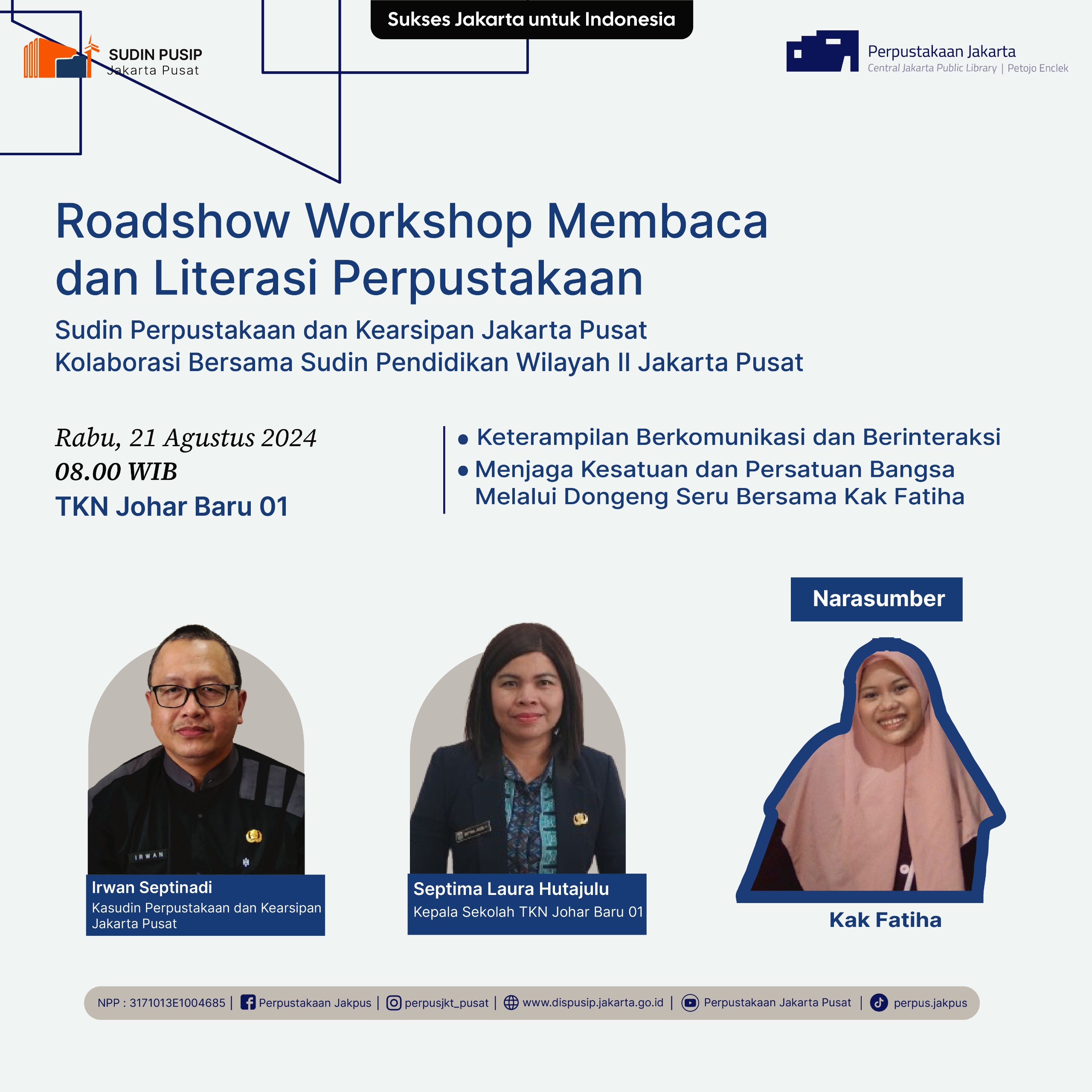 Roadshow Workshop Membaca Dan Literasi Perpustakaan Di TKN Johar Baru 01