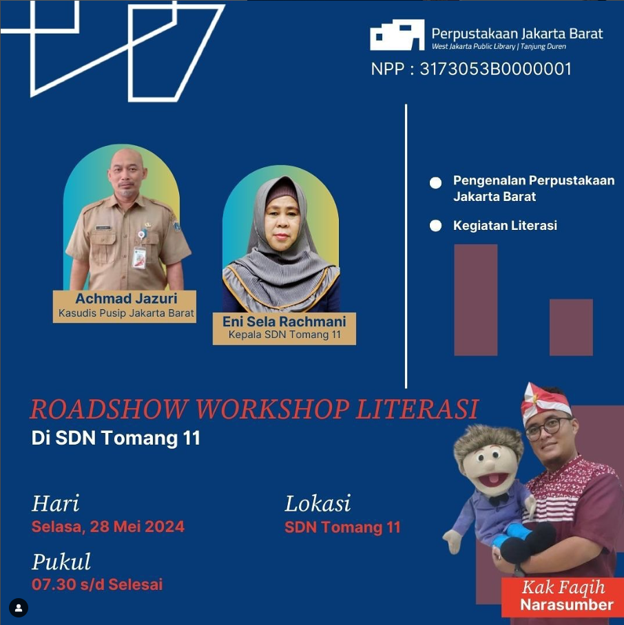 Roadshow Workshop Literasi Di SDN Tomang 11