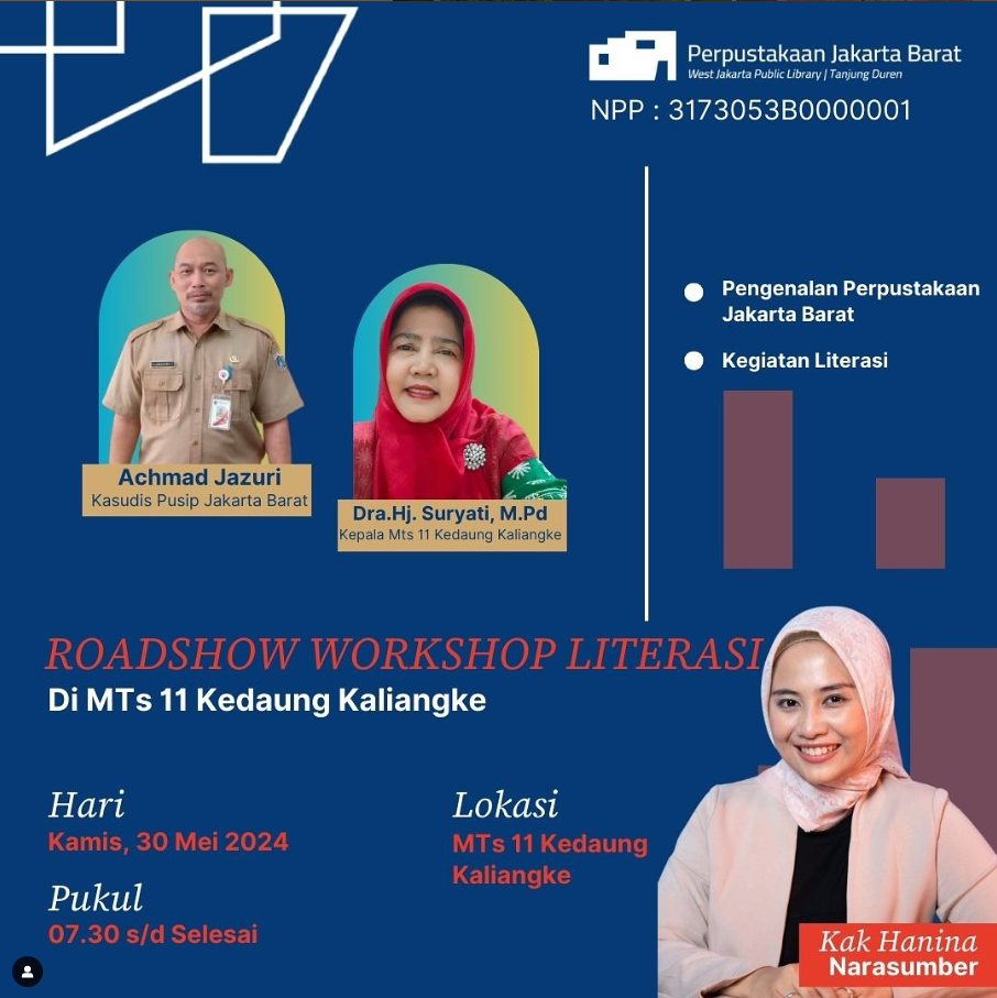 Roadshow Workshop Literasi Di MTS 11 Kedaung Kaliangke