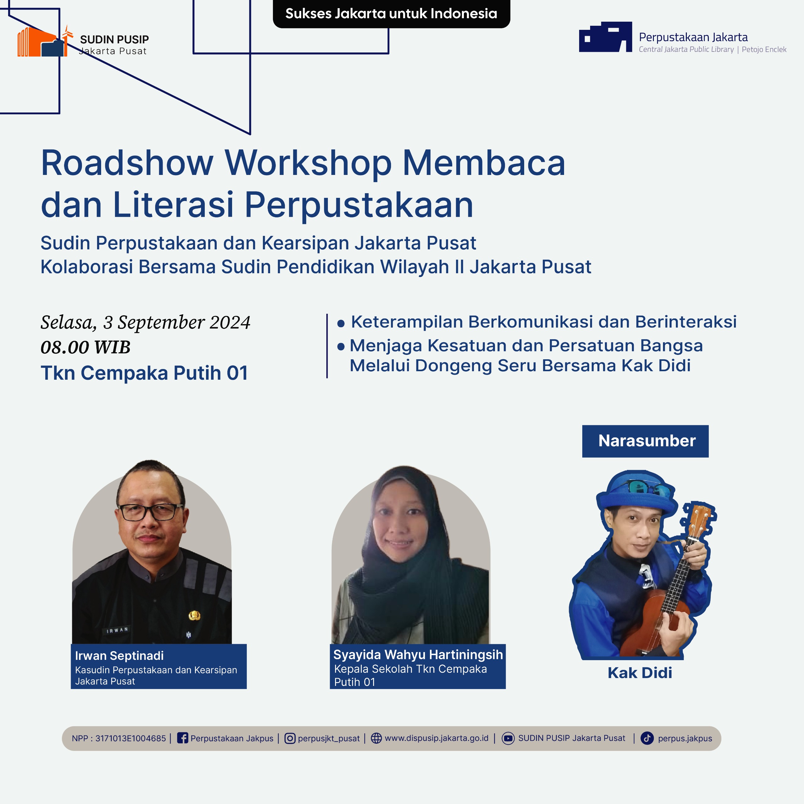 Roadshow Workshop Membaca Dan Literasi Perpustakaan Di TKN Cempaka Putih 01