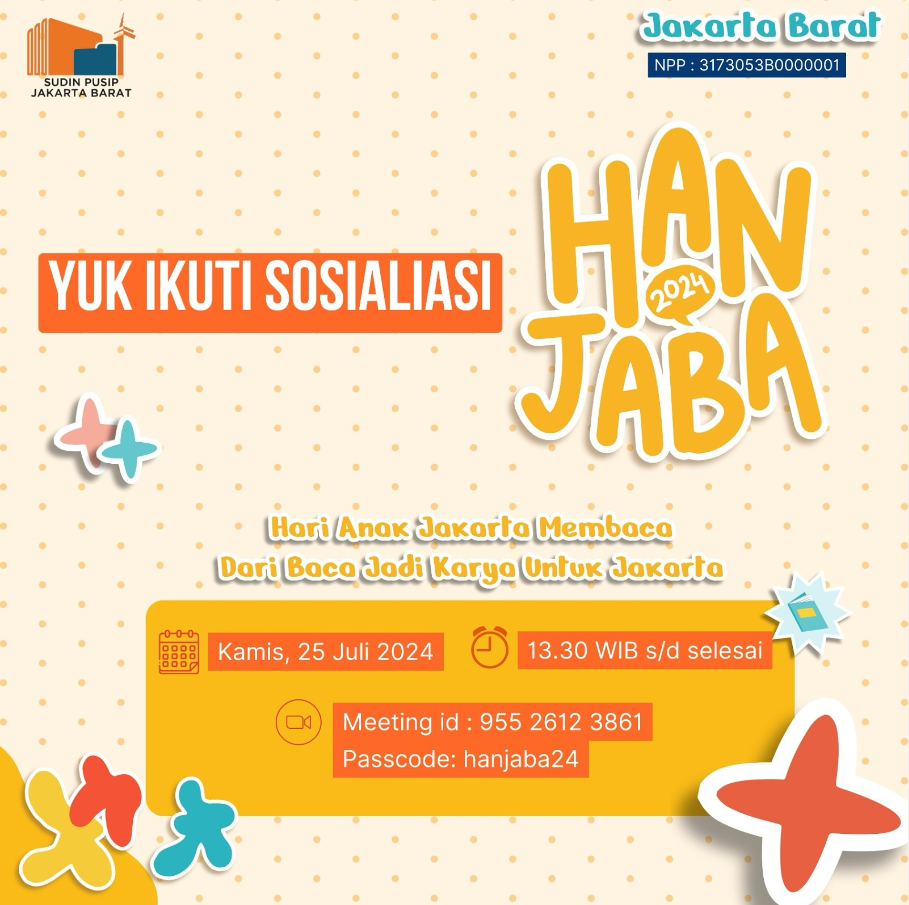 Yuk Ikut Sosialisasi Hari Anak Jakarta Membaca (HANJABA) 2024