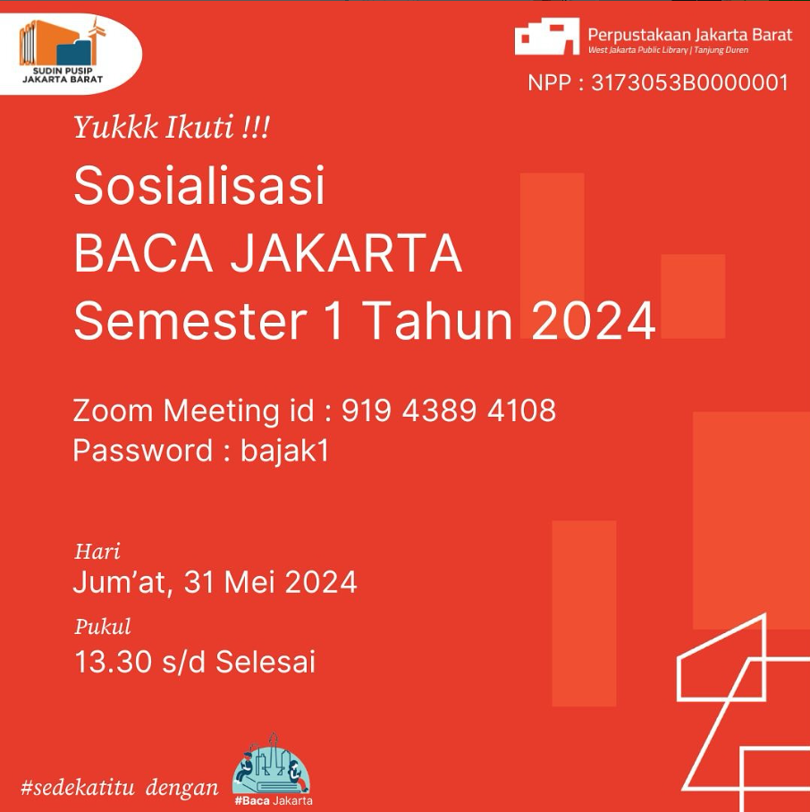 Yuk Ikuti Sosialisasi BACA JAKARTA Semester 1 Tahun 2024