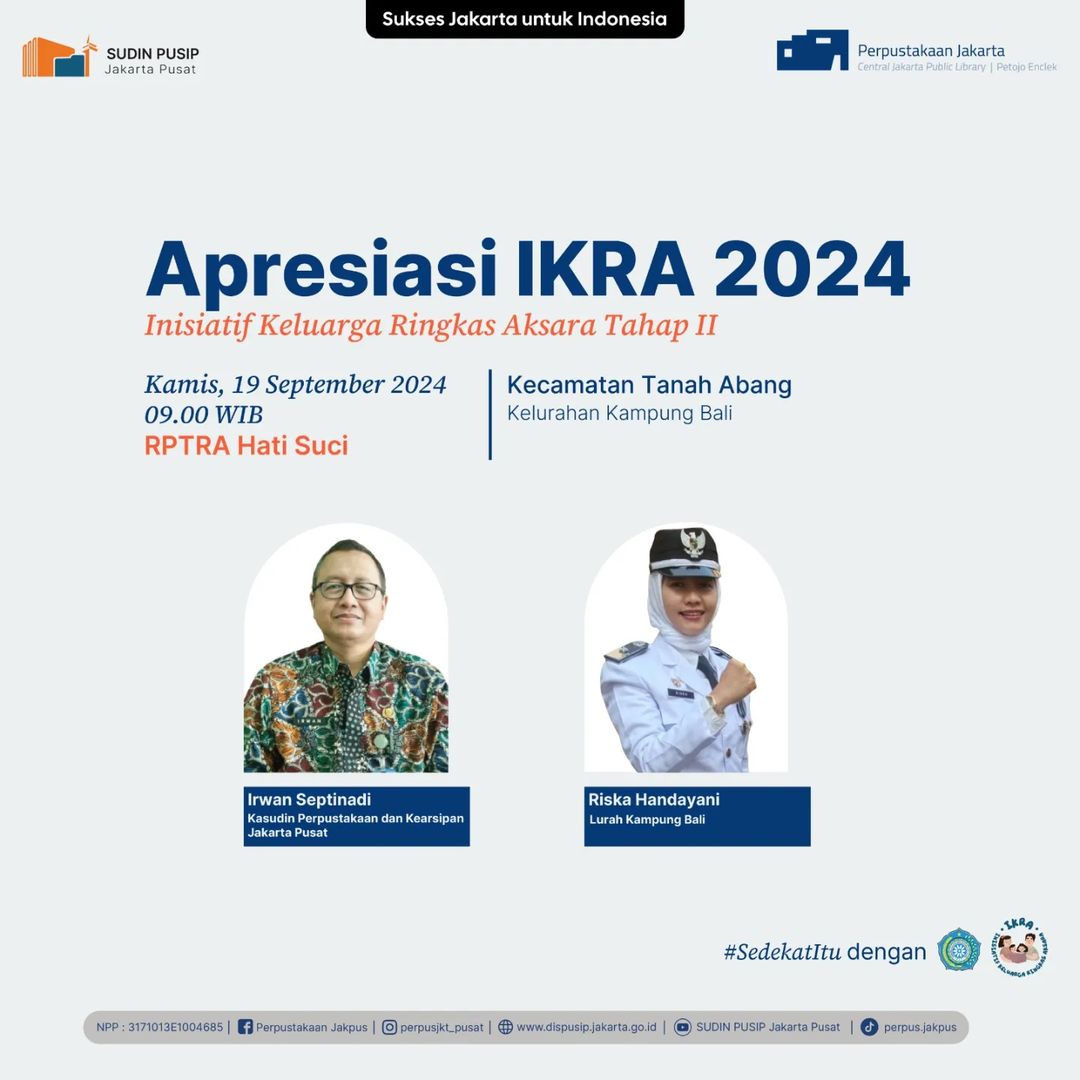 Apresiasi IKRA 2024 Di Kecamatan Tanah Abang Kelurahan Kampung Bali