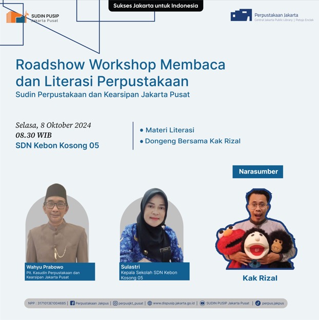 Roadshow Workshop Membaca Dan Literasi Perpustakaan Di SDN Kebon Kosong 05