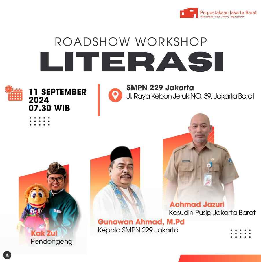 Roadshow Workshop Literasi Di SMPN 229 Jakarta