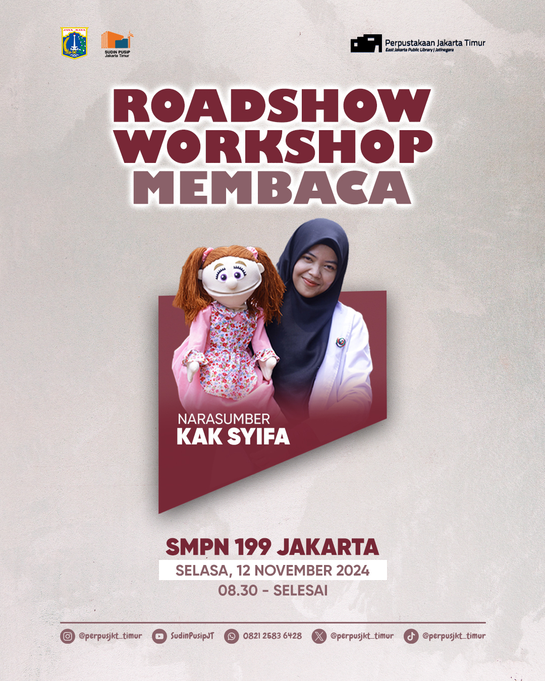 Roadshow Workshop Membaca Ke SMP Negeri 199 Jakarta