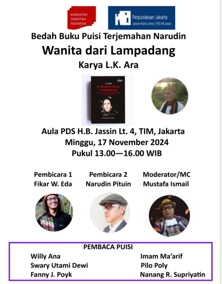 Bedah Buku Puisi Terjemahan Narudin "Wanita Dari Lampadang" Karya L.K Ara