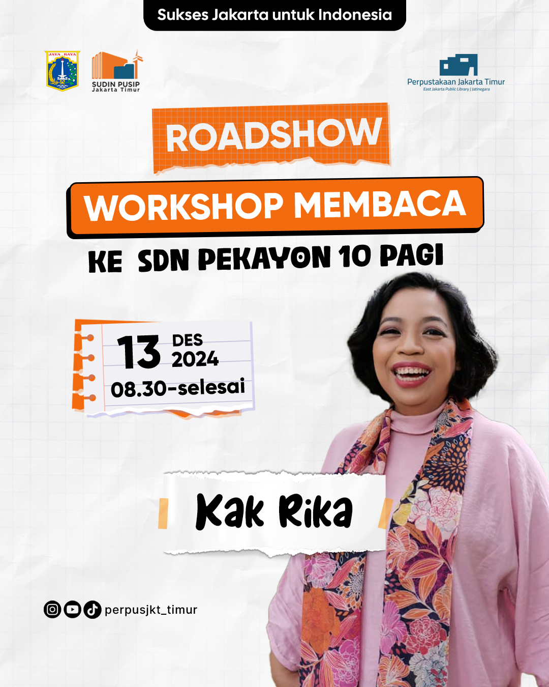 Roadshow Workshop Membaca Di SDN Pekayon 10 Pagi