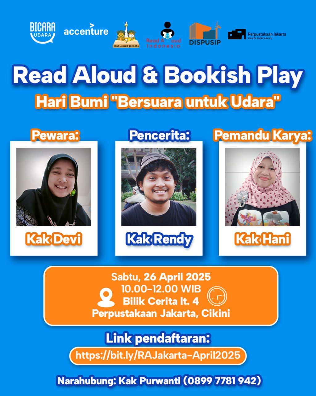 Read Aloud & Bookish Play : Hari Bumi Bersuara Untuk Udara
