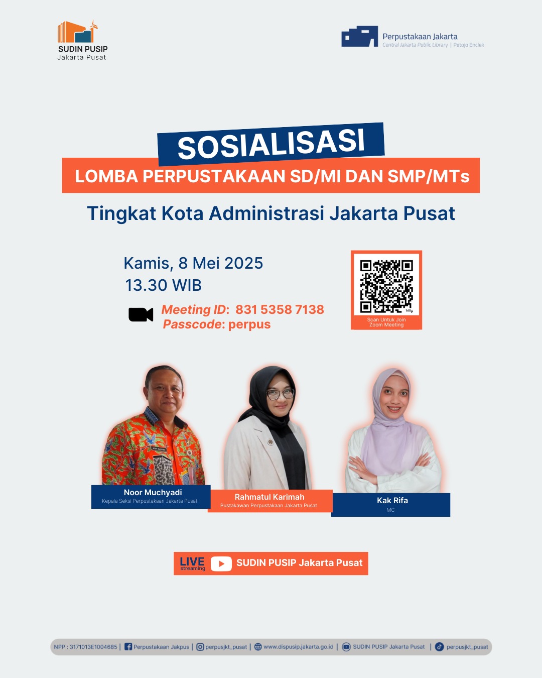 Sosialisasi Lomba Perpustakaan SD/MI Dan SMP/MTs Tingkat Kota Administrasi Jakarta Pusat