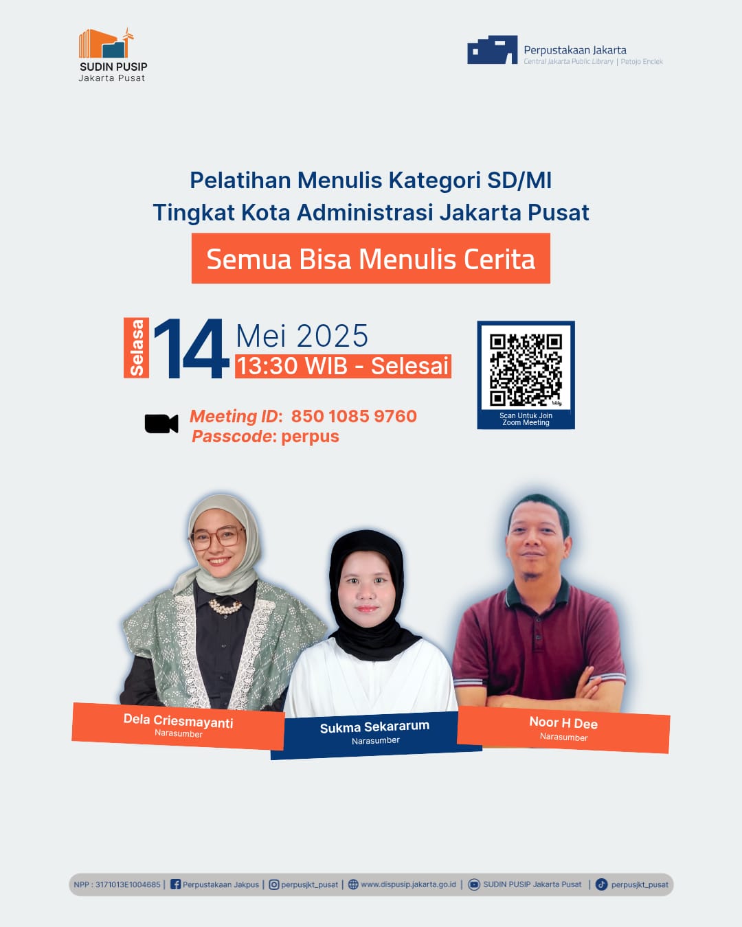 Pelatihan Menulis Kategori SD/MI Tingkat Kota Administrasi Jakarta Pusat
