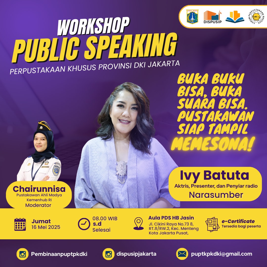 Workshop Public Speaking Perpustakaan Khusus Provinsi DKI Jakarta
