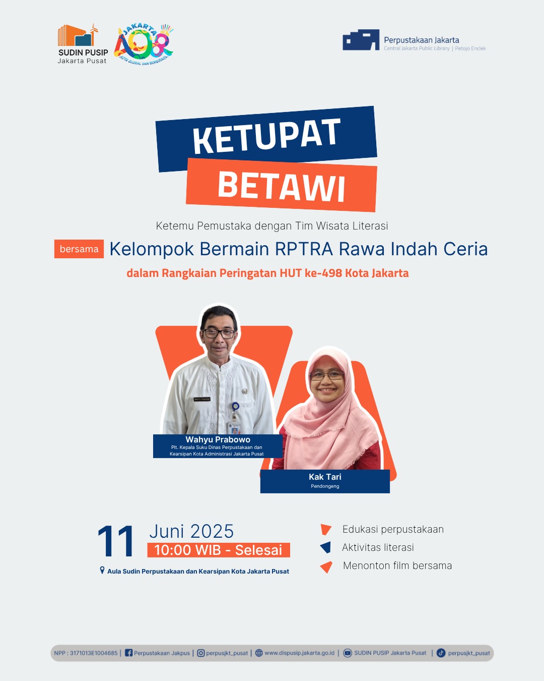 Ketupat Betawi Bersama Kelompok Bermain RPTRA Rawa Indah Ceria Dalam Rangkaian Peringatan HUT Ke 498 Kota Jakarta