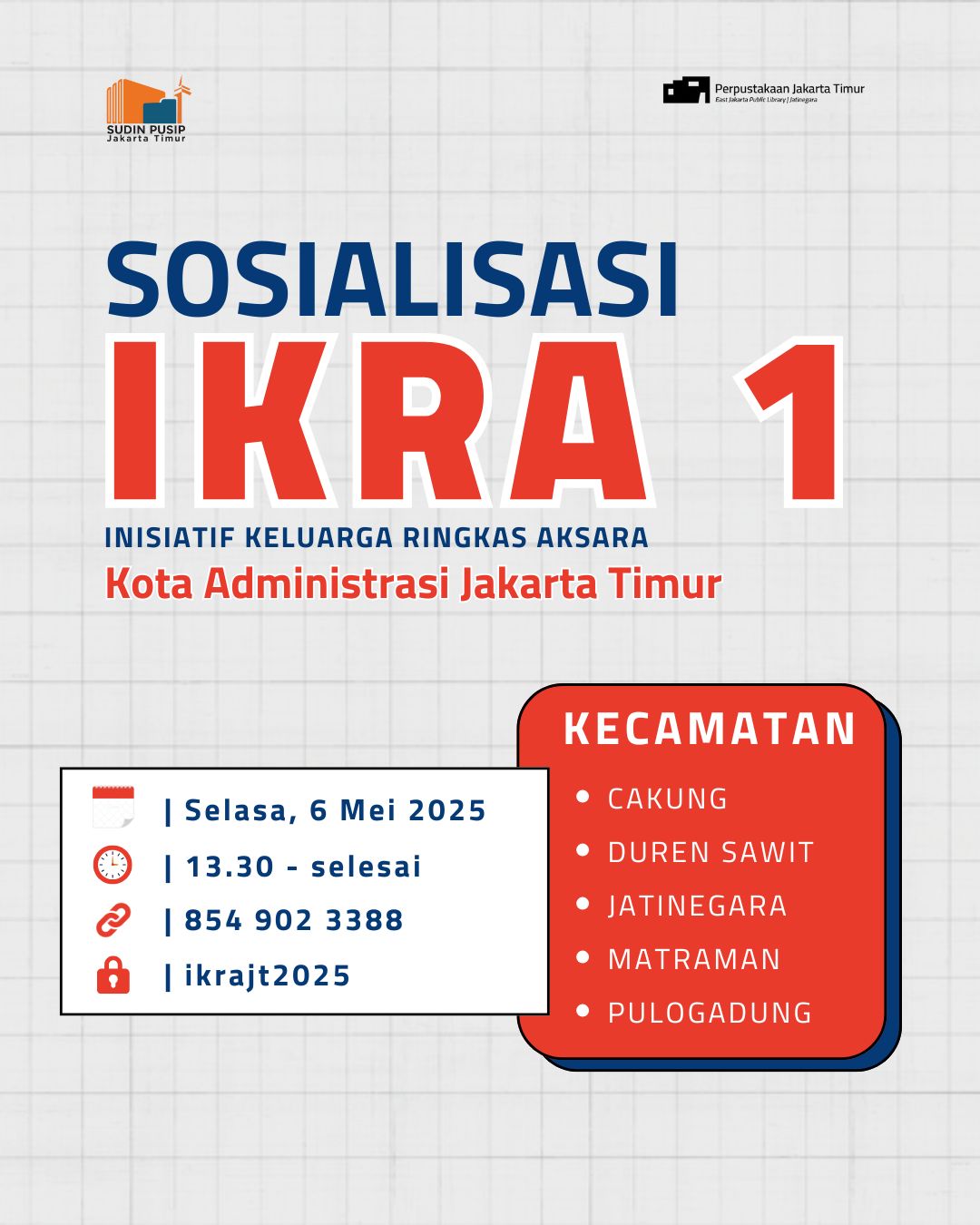 Sosialisasi IKRA 1 Tingkat Kota Administrasi Jakarta Timur Tahun 2025
