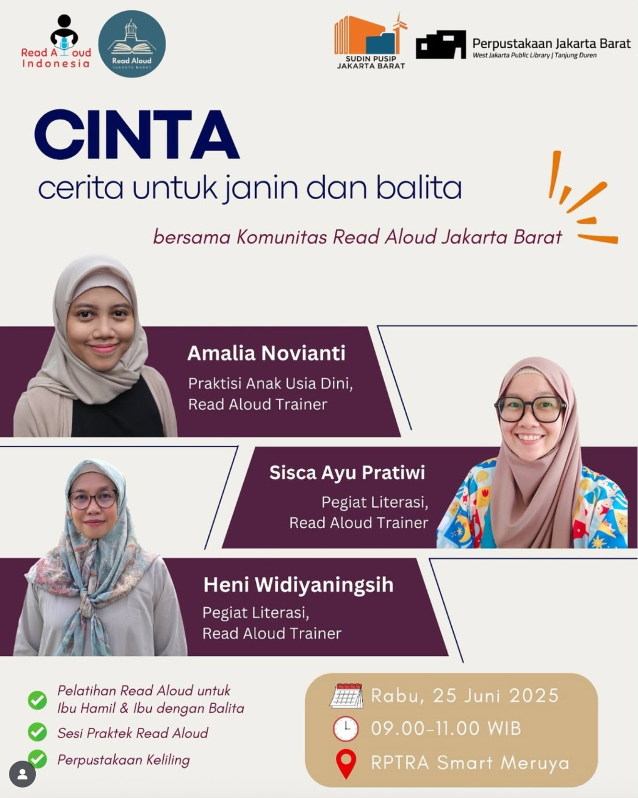Cinta "Cerita Untuk Janin Dan Balita" Bersama Komunitas Read Aloud Jakarta Barat