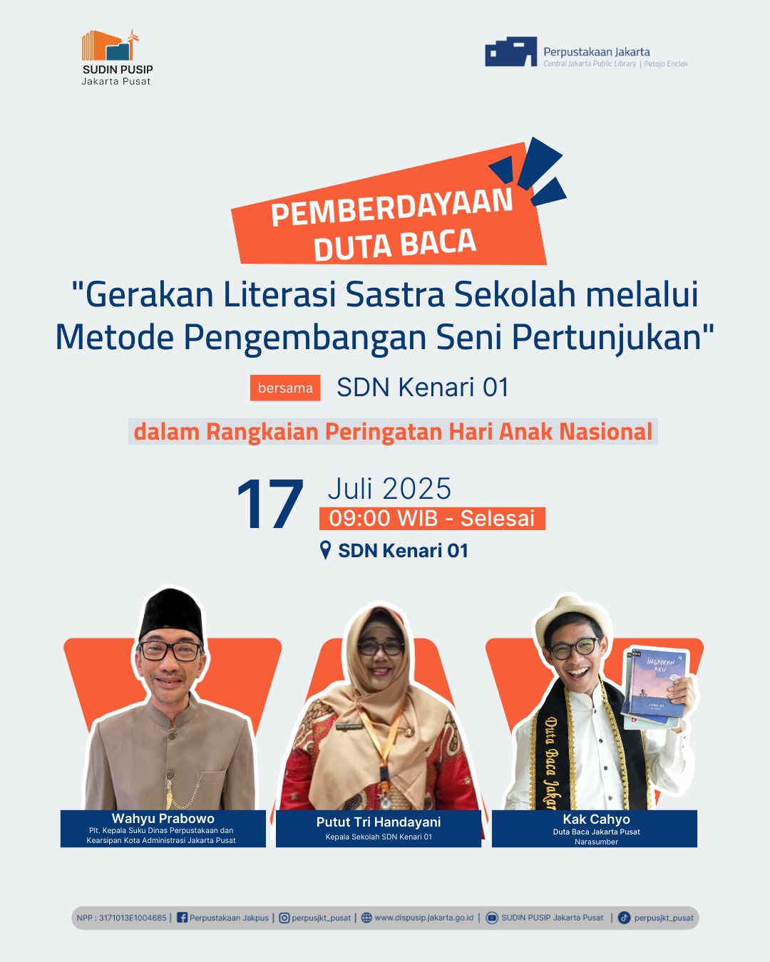 Pemberdayaan Duta Baca Jakarta Pusat Di SDN Kenari 01
