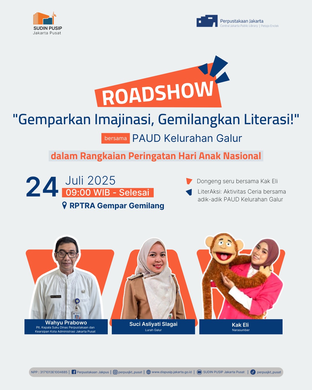 Roadshow Workshop Membaca Dan Literasi Perpustakaan Di PAUD Kelurahan Galur