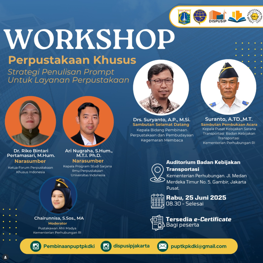 Workshop Perpustakaan Khusus : Strategi Penulisan Prompt Untuk Layanan Perpustakaan